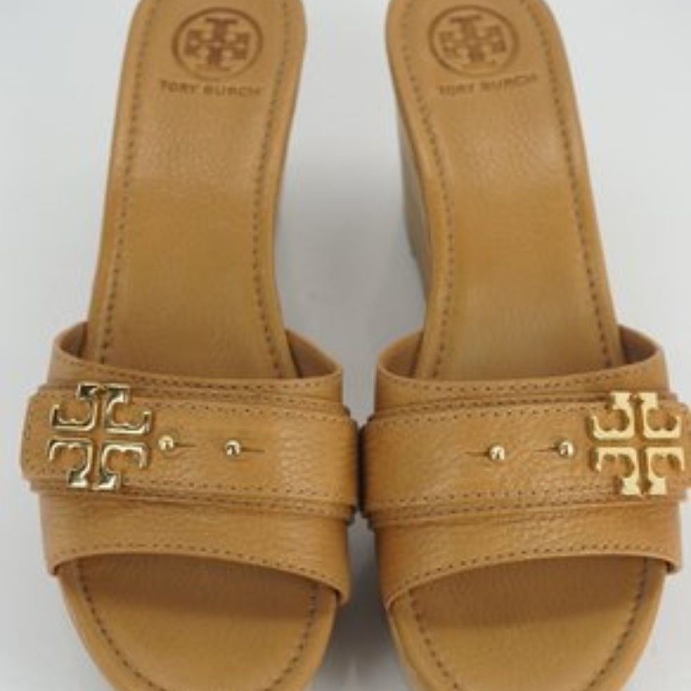 SOLD Tory Burch Elina Stacked Platform Slide Wedge - Picture 2 of 6